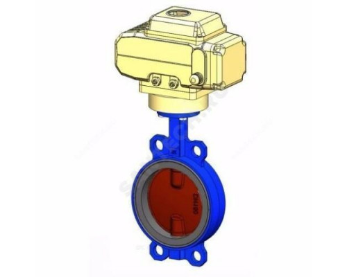 Затвор дисковый поворотный чугун VPI4448-N24EP Ду 65 Ру16 межфл с эл/приводом Nutork 230В диск чугун манжета EPDM Tecofi VPI4448-N24EP0065