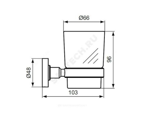 Стакан с держателем матовое стекло IOM Ideal Standard A9120AA