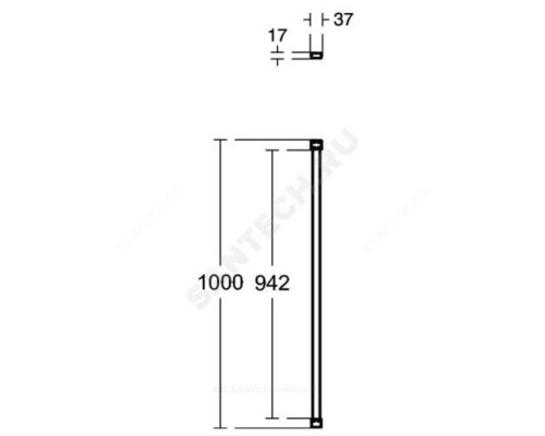 Опора крепежная Silk Black прямая для CONNECT 2 Wetroom panel 1000 мм Ideal Standard K9380V3