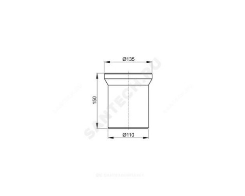Труба фановая для унитаза 110мм L=150мм для пластиковых труб Alca Plast A91-150
