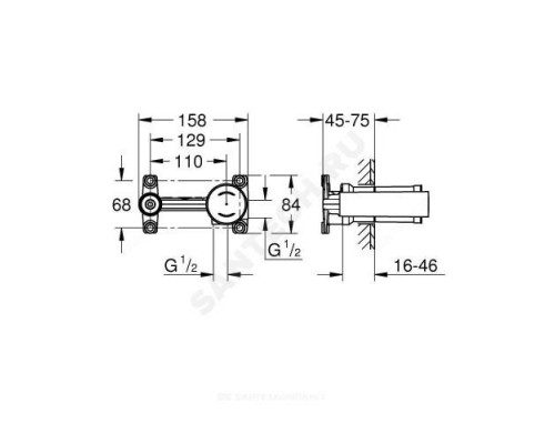 Встраиваемая часть для смесителя Eurostyle New Grohe 23571000