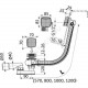 Слив-перелив для ванны плоский полуавтоматический (тросик) с переходной трубкой 10гр. 40/50 Alca Plast A565CRM3-80