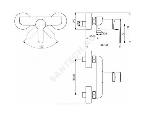 Смеситель для душа одноручный SESIA Ideal Standard BC207AA