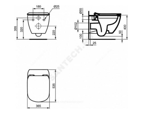 Сиденье для унитаза дюропласт микролифт белый матовый TESI Ideal Standard T3527V1