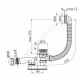 Слив-перелив для ванны плоский автоматический с переходной трубкой 10гр. 40/1 1/2