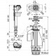 Арматура для бачка сливная/наливная нижнее подключение кнопка хром 2/реж Alca Plast SA08AS 3/8