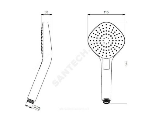 Лейка для душа 3 режима струи IDEALRAIN EVO DIAMOND L3 Ideal Standard B2232AA .