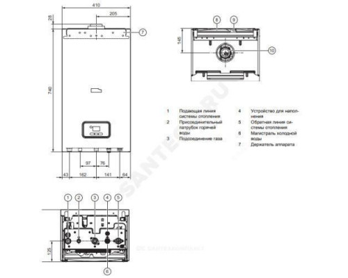 Котел настенный газовый 12 кВт двухконтурный Гепард 12 MOV Protherm 10015235