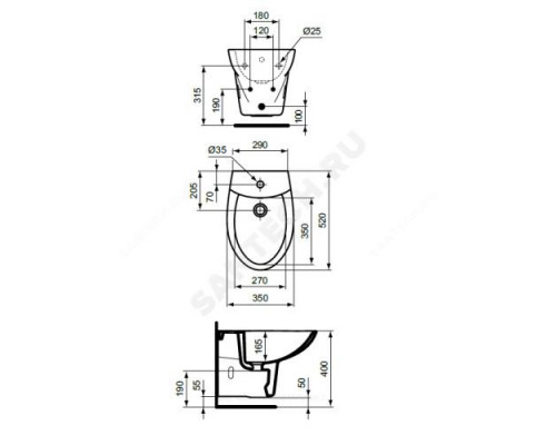 Биде подвесное Sirius без комплекта Vidima W820461