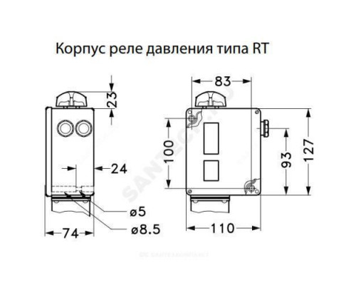 Реле давления дифференциальное RT262A 0.1-1.5 2х3/8