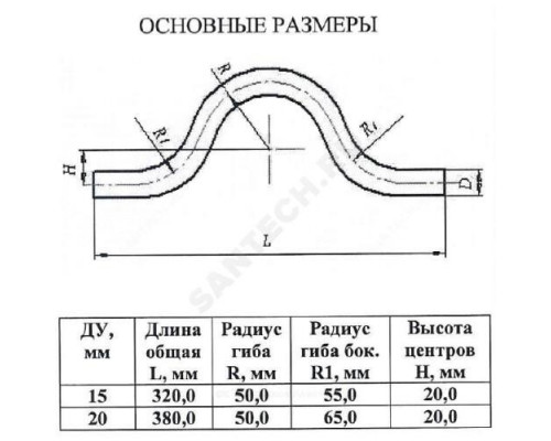 Скоба сталь обводная Ду 20 п/привар из труб по ГОСТ 3262-75 КАЗ