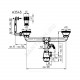 Сифон для кухонной мойки с двумя чашами бутылочный с жестким переливом 3 1/2