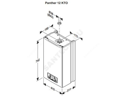 Котел настенный газовый 12 кВт одноконтурный Пантера 12 КТО Protherm 10015240