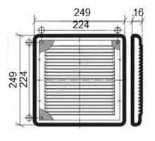 Решётка вентиляционная пластик 250х250 Эра 2525Р