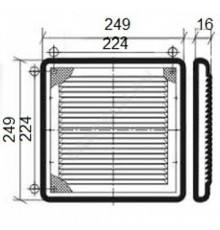 Решётка вентиляционная пластик 250х250 Эра 2525Р