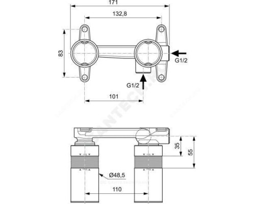 Скрытая часть для умывальника BUILT-IN Ideal Standard A1313NU