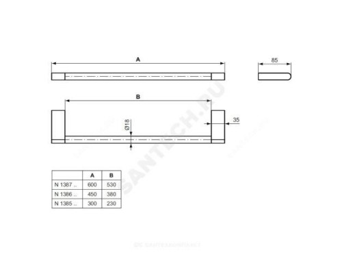 Полотенцедержатель 350 мм CONNECT Ideal Standard N1385AA