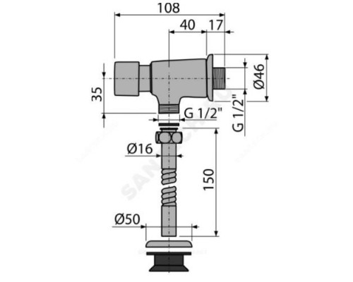 Кран для писсуара нажимной Alca Plast ATS001