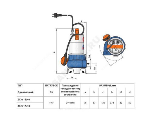 Насос фекальный ZXm 1B/40 кабель 5 м Pedrollo 48SDZE4BA1