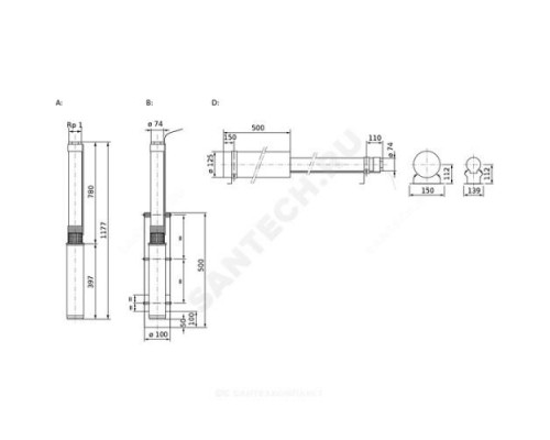 Насос скважинный TWU 3-0123 с пусковой коробкой 1x230В/50Гц Wilo 4090890