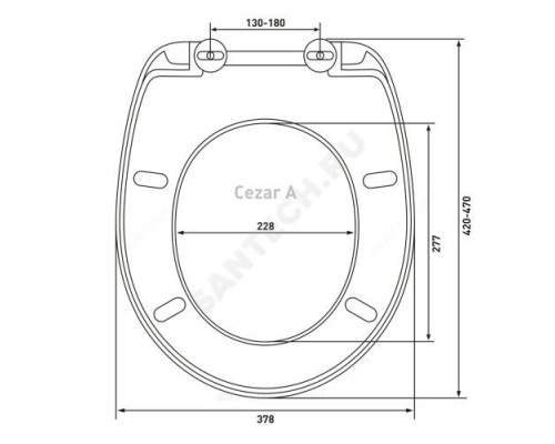 Сиденье для унитаза дюропласт крепление универсальное Cezar A Berges 011001
