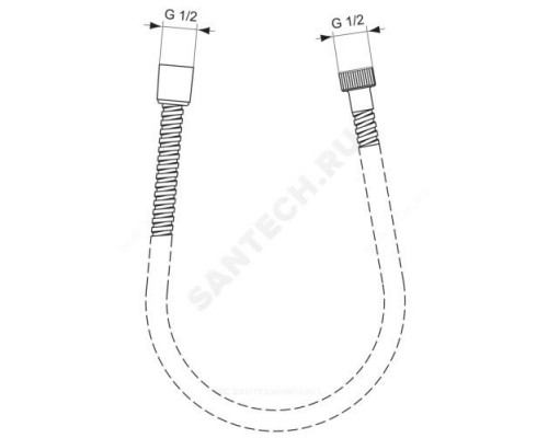 Шланг для душа L=1,5м имп-конус/имп-конус METALFLEX Ideal Standard A2400AA .