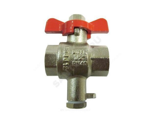 Кран латунный шаровой для термодатчика Ду 25 ВР Danfoss 187F0591