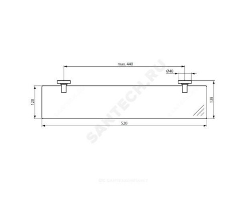 Полка подвесная закаленное стекло IOM Ideal Standard A9125AA