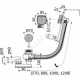 Слив-перелив для ванны плоский полуавтоматический (тросик) с переходной трубкой 10гр. 40/50 Alca Plast A564CRM1-80
