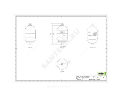 Гидроаккумулятор Refix DE 2 л 10 бар вертикальный Reflex 7200300