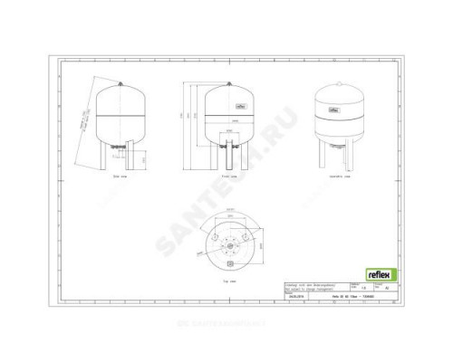 Гидроаккумулятор Refix DE 60 л 10 бар вертикальный Reflex 7306400