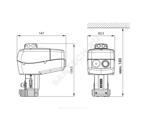 Электропривод аналоговый AME 445 24В Danfoss 082H0053