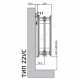 Радиатор стальной панельный Ventil Compact VC тип 22 400х700 Qну=1289 Вт ниж/п в комплекте кронштейн. встроенный вентиль RAL 9016 (белый) Heaton Plus