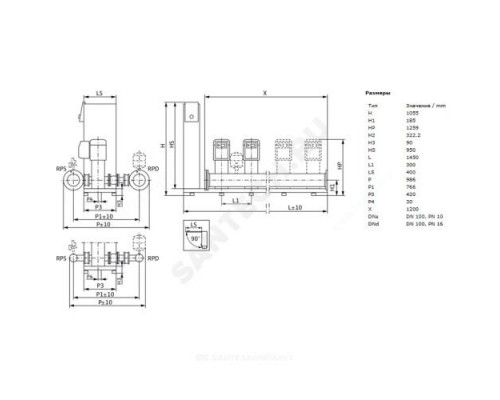 Установка пожаротушения SiBoost Smart 4 HELIX VE 1606 Wilo 2799777