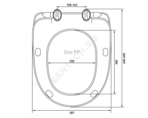 Сиденье для унитаза полипропилен крепление универсальное Uno PP Berges 020104