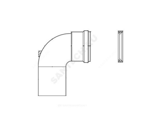 Отвод алюминий 80 мм 90 гр для котлов Ягуар/Рысь Protherm 3003200575