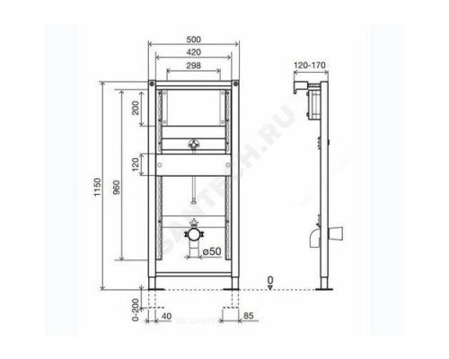 Инсталляция для писсуара Euro II Urinal OLI 136179