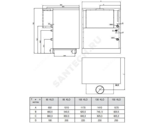 Котел напольный газовый 65 кВт Гризли 65 KLO Protherm 65KLOR12