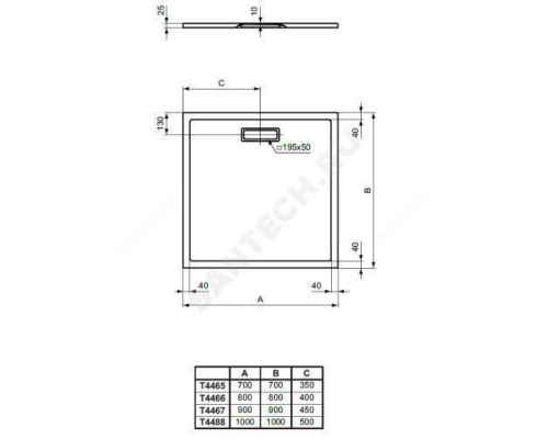 Поддон душевой акрил квадрат ULTRAFLAT NEW 900х900х25 черный Ideal Standard T4467V3