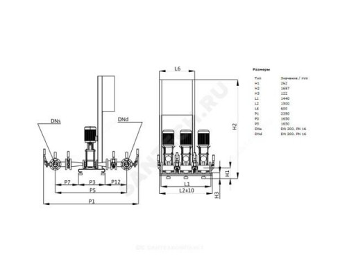 Установка пожаротушения CO 3 MVI 7001/SK-FFS-R Wilo 2453673