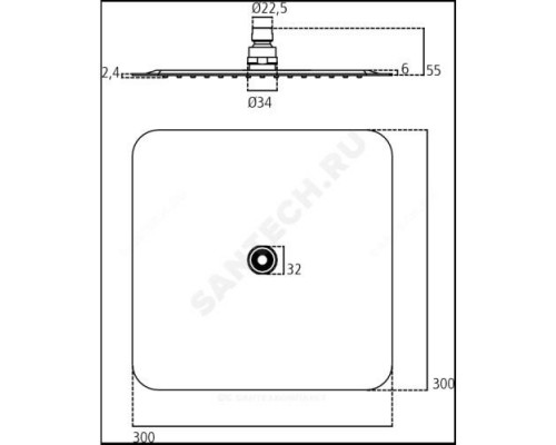 Душ верхний 300х300мм IDEALRAIN LUXE Ideal Standard B0388MY