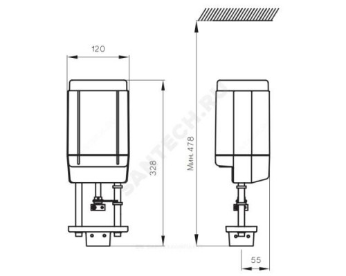 Электропривод импульсный AMV 56 230В Danfoss 082H3024