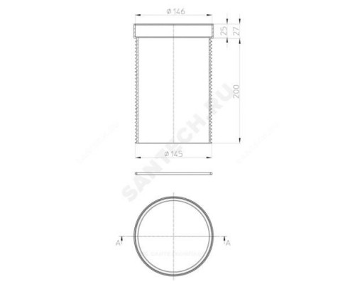 Удлинитель PP HL3400 Дн 145 для трапов серии HL3100 и HL5100 L=226мм HL HL3400