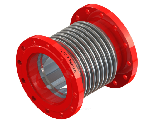 Компенсатор сильфонный осевой многослойный б/кожуха с внутренним экраном сталь нерж КСОF.3 Ду 40 Ру16 фл поворотный (фл сталь) L=160мм Hortum 0070040-060 сжатие/растяжение 30/30