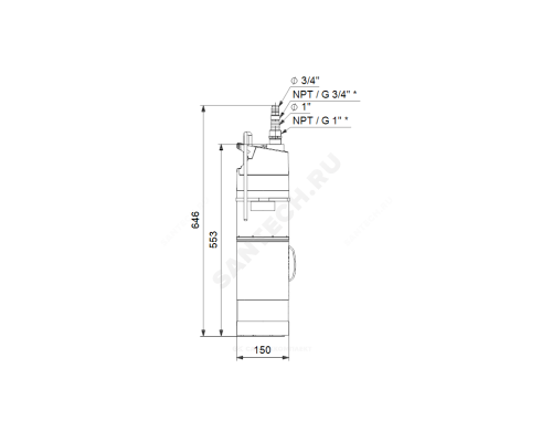 Насос колодезный SBA 3-45 A Grundfos 97896290