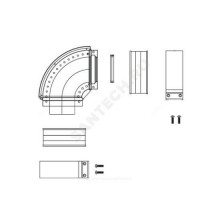 Отвод коаксиальный алюминий 60/100 мм 90 гр для котлов Ягуар/Рысь Protherm 3003200383