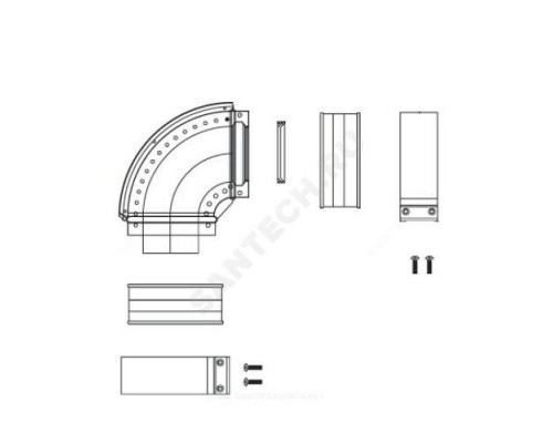 Отвод коаксиальный алюминий 60/100 мм 90 гр для котлов Ягуар/Рысь Protherm 3003200383