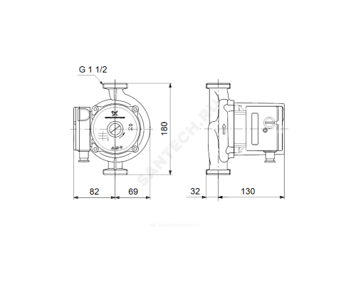 Насос циркуляционный с мокрым ротором UPS 25-120 PN10 1х230В/50 Гц Grundfos 52588336