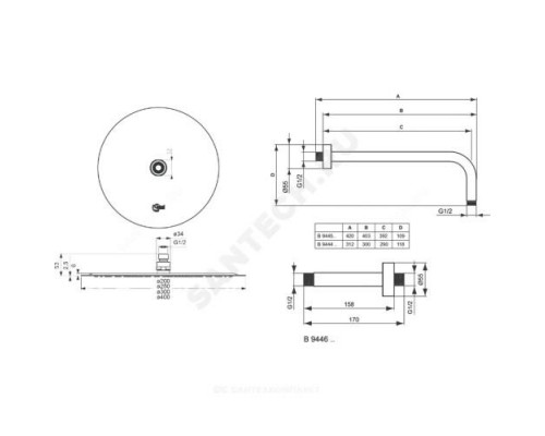 Смеситель для ванны с душем термостат Ceratherm Ideal Standard BD006XC .