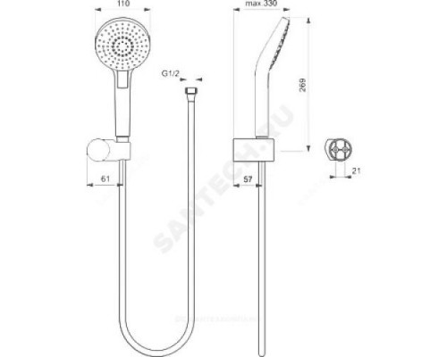 Смеситель для ванны с душем термостат Ceratherm Ideal Standard BD006XC .